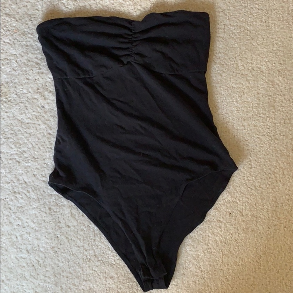 Charlotte Russe black bandeau bodysuit